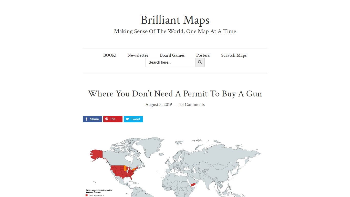 Where You Don’t Need A Permit To Buy A Gun – Brilliant Maps